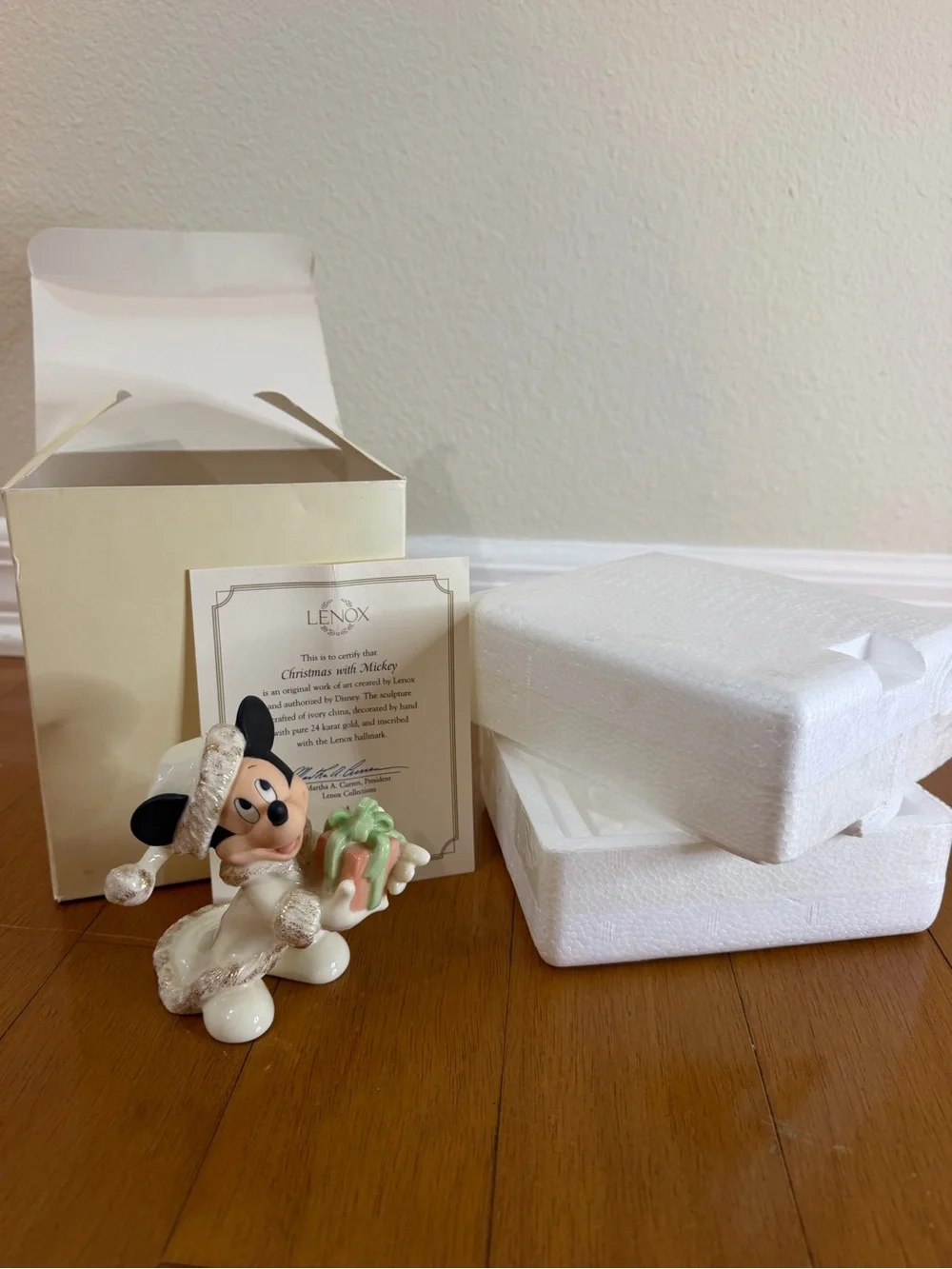 Lenox Disney Christmas with Mickey Figurine 24K Gold w/ Original Box & COA